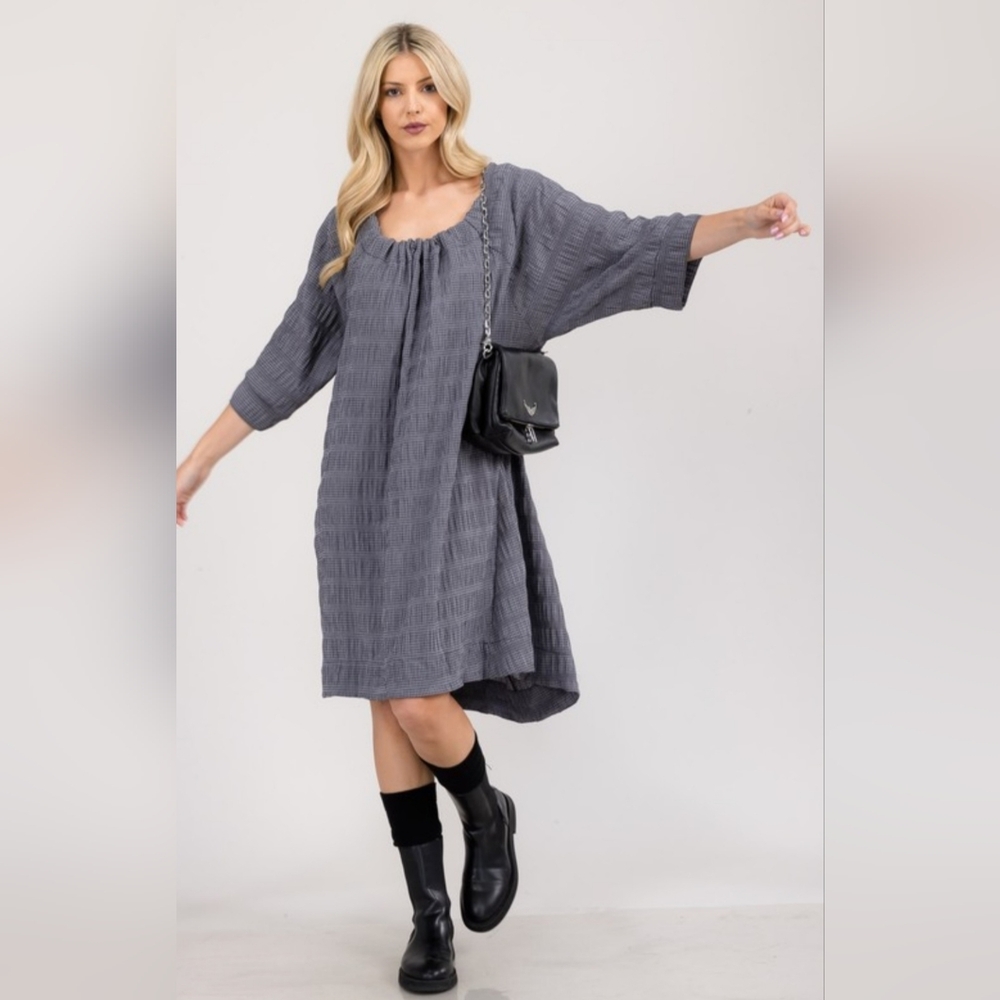 Black/Grey Plaid oversized dress